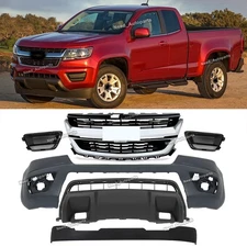 Complete Front Bumper Cover Assembly Grille kit For 2015-2020 Chevy Colorado