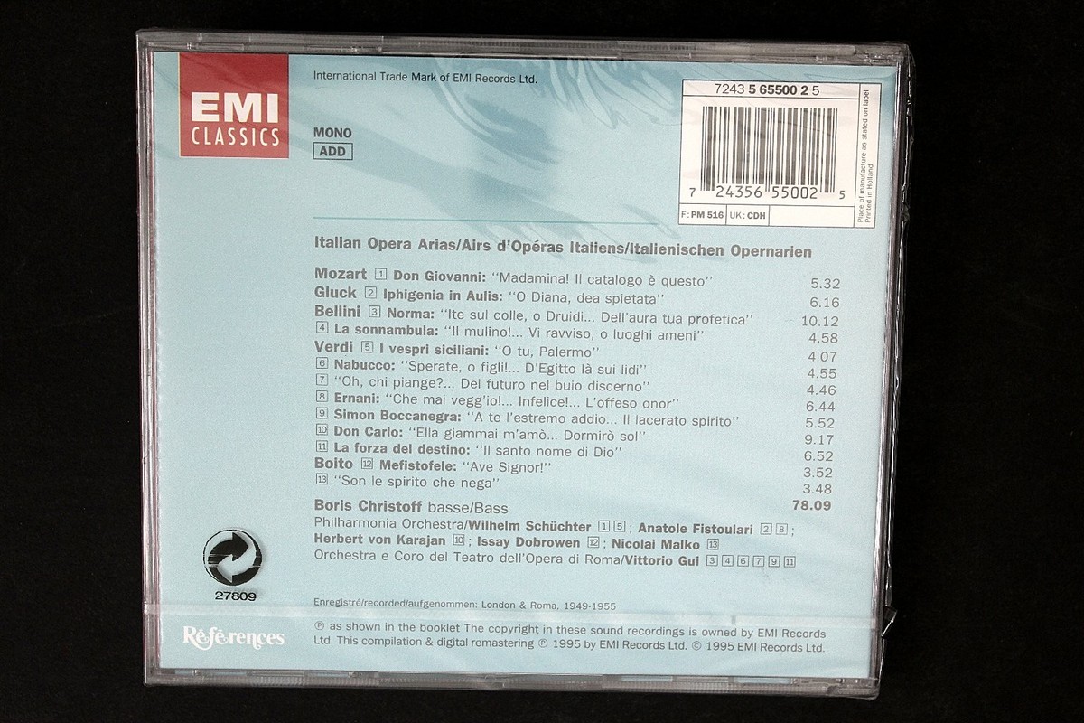 Boris Christoff – Italian Opera Arias CD 1995 Classical EMI
