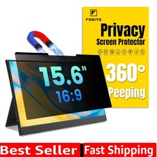 Magnetic Laptop Privacy Screen 15.6 inch 16:9, 360  Anti Peeping Removable An...