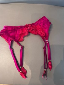 Agent Provocateur Rare Pink Red Novah Silk AP 2 Small Suspender