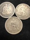 SEATED LIBERTY QUARTER LOT C*ALL VF/XF X3* FULL LIBERTY