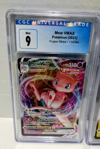 Pokemon Mew Vmax 114/264 Fusion Strike Half Art Holo Rare CGC 9