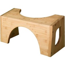 The Original Toilet Stool - Bamboo Flip, 7" and 9" Adjustable Heights, Brown -