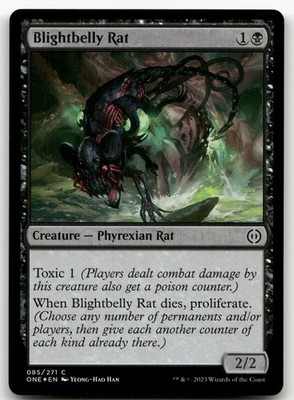 Blightbelly Rat #85 (Foil) (NM) Phyrexia All Will Be One ONE Magic MTG