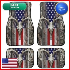 Gemeichi A10 Deer Skull Camo Floor Mats Universal Front Rear For Car Truck