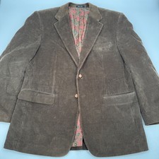 Lauren Ralph Lauren 42R Brown Corduroy Blazer Mens Paisley Lined Sport Coat