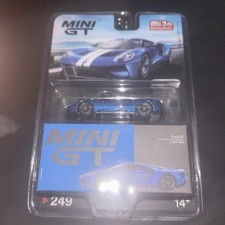 Mini GT Ford GT Liquid Blue With White Racing Stripes MGT00249 Sealed NEW