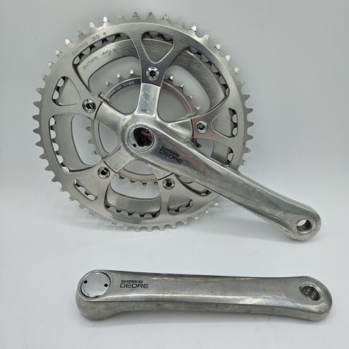 Vintage Shimano Deore Triple Crankset, FC-MT60, 28/44/50t, Clean, Square, 170 mm
