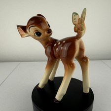 Walt Disney Productions Japan Vintage Bambi With Butterfly Ceramic Figurine