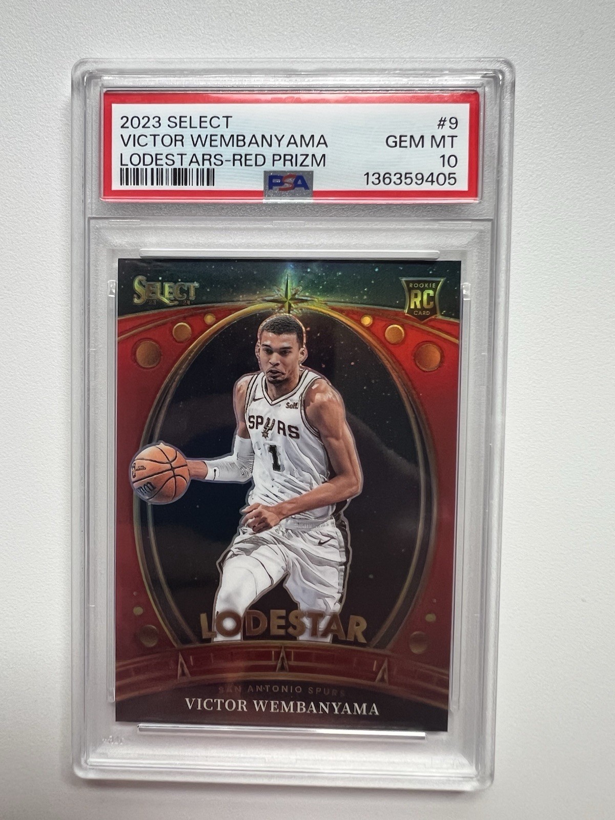 Panini Select 2023-24 Victor Wembanyama Lodestars Red Prizm #9 PSA 10 RC Spurs