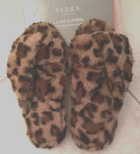 Serra Cheetah Print Faux Fur Ladies Slippers - Size 5/6