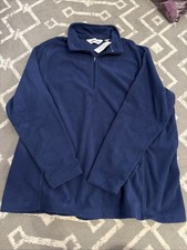 Lands End Youth Size 18 1/4 Zip Fleece Sweatshirt Pullover Navy Blue