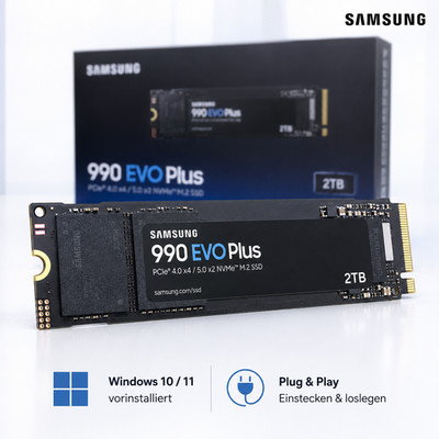 SSD Festplatte Samsung 990 EVO Plus M.2 nvme windows  vorinstalliert