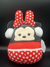 Squishmallows Minnie Mouse Peluche Vacacional 2022 Disney Rojo Arco Orejeras 12”
