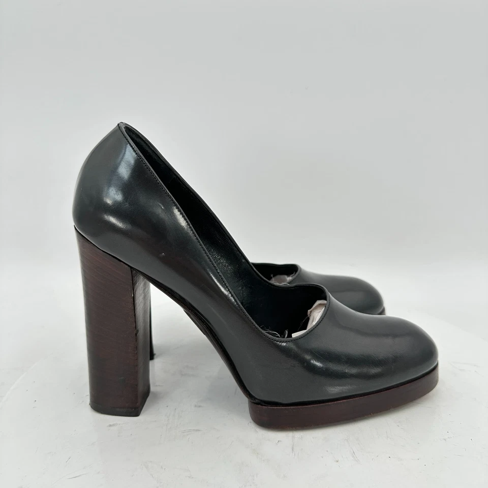 Zapatos Gucci para mujer talla 6B de cuero negro con plataforma sin cordones Foto 4 de 4