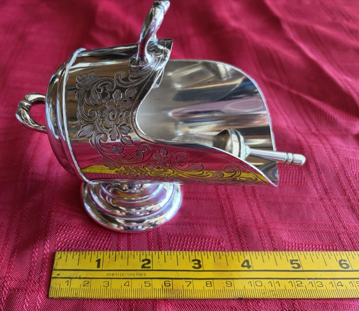Sugar Scuttle In Antique Us Silver-Plated Creamers & Sugar Bowls