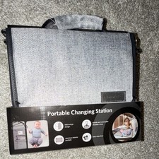 monbebe Portable Changing Station Gray Fold and Go with Interior Pockets