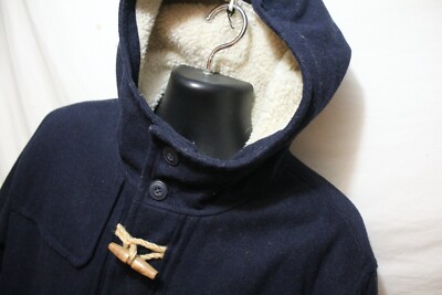 Old Navy wool blend jacket Sz XL Black vintage hook and loop 90s