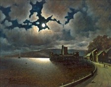 William Alexander Coulter Harbor At Night Canvas Print 16 x 20