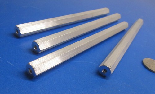 Aluminum Female Threaded Standoff, 3/8" Hex, 6.0" Length, 6-32, PT, 4 Pcs - Picture 9 of 12
