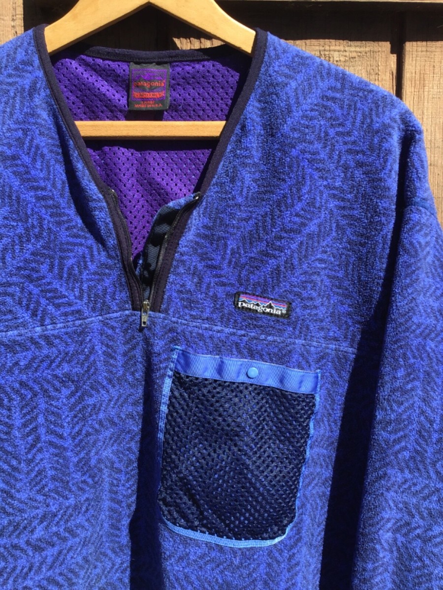 Rare Vintage Patagonia Fleece Pullover Stunning Blue/Purple
