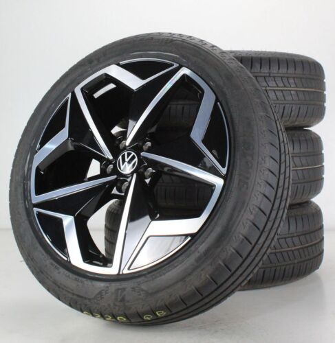 VW ID.3 Summer Wheels 19 Inch Alloy Rims Andoya Black Smooth Rims - Foto 1 di 7