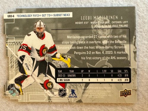 2023-24 Upper Deck Extended 1998-99 Retro UD3-6 Leevi Merilainen Ottawa Senators - Picture 2 of 2