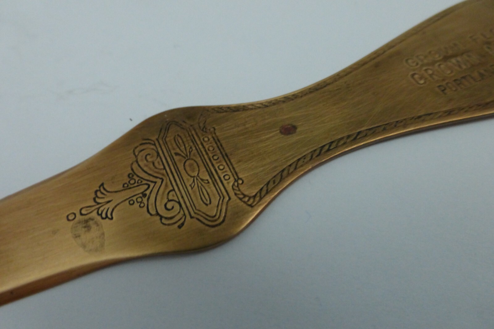 vtg Brass Copper ADVERTISING Letter Opener / CROWN FLOUR MILLS Portland