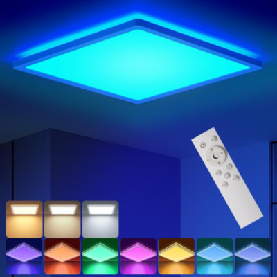 BLNAN RGB Deckenleuchte mit Fernbedienung, 12 Zoll 24W Dimmbar LED Unterputz... 
