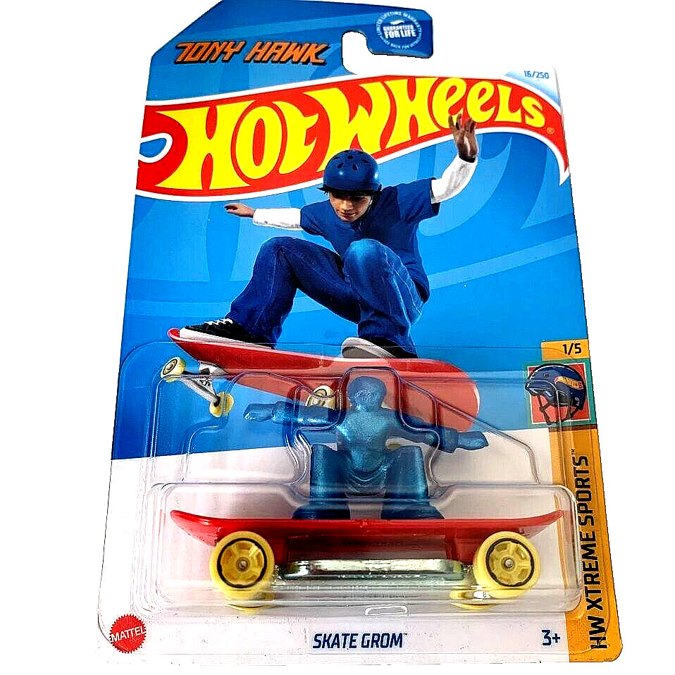 HOT WHEELS 2024 SKATE GROM RED 16/250 HTB96 HW XTREME SPORTS TONY HAWK SEALED