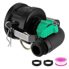 IBC Tote Fittings 275 330 Gallon IBC Tote Adapter 2 inch Cam Lock with 3/4 GH...