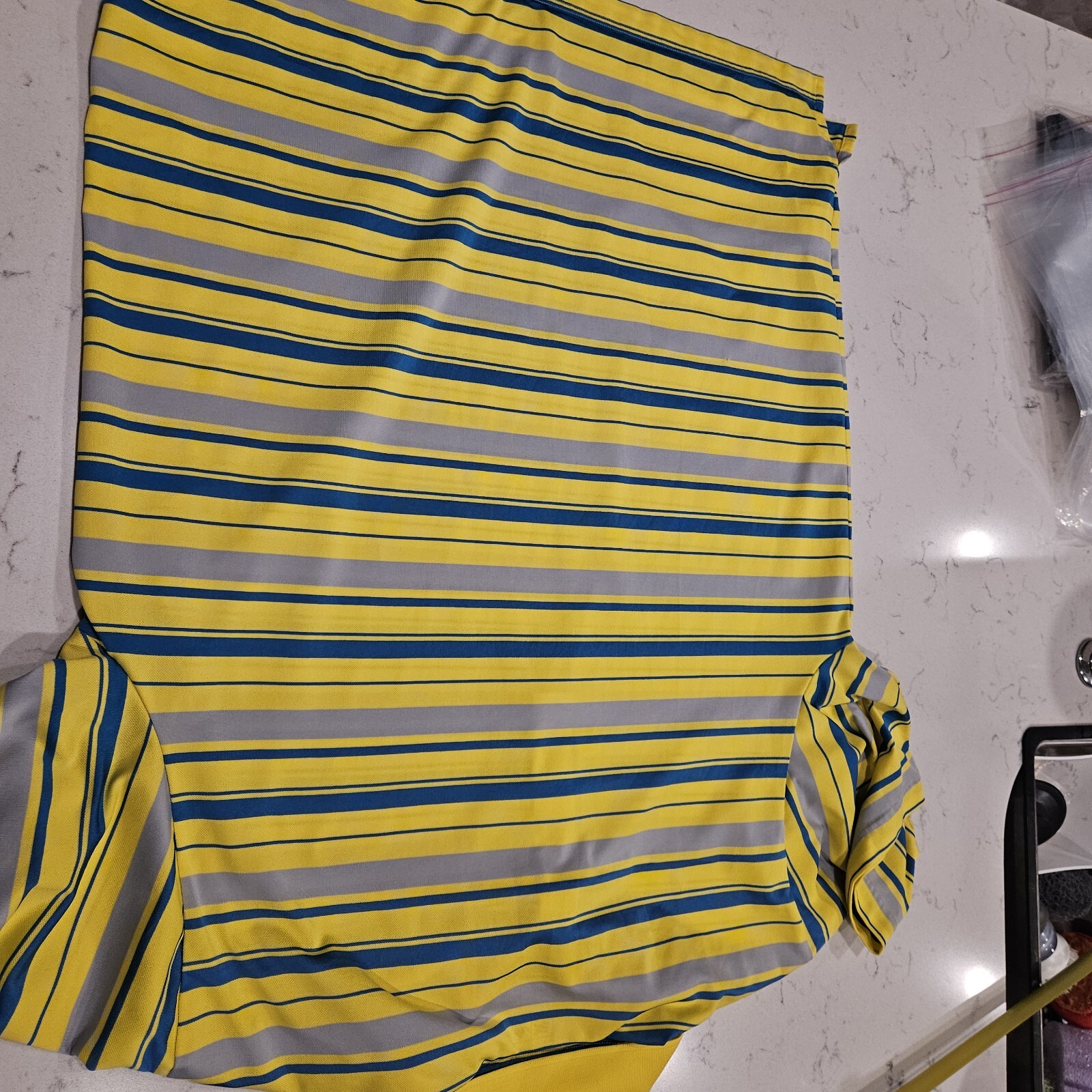 Adidas Shirt Mens Large Climacool Golf Polo Yellow Stripe thumbnail 6