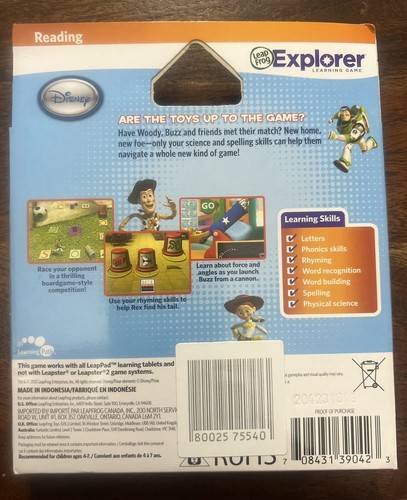 LEAPSTER EXPLORER LEARNING GAME TOY STORY 3 LEAP FROG Sealed - 第 2/2 張圖片