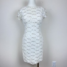 Hailey Adrianna Papell Dress Womens Ten Mini Lace Sheath Sequins Cocktail Party