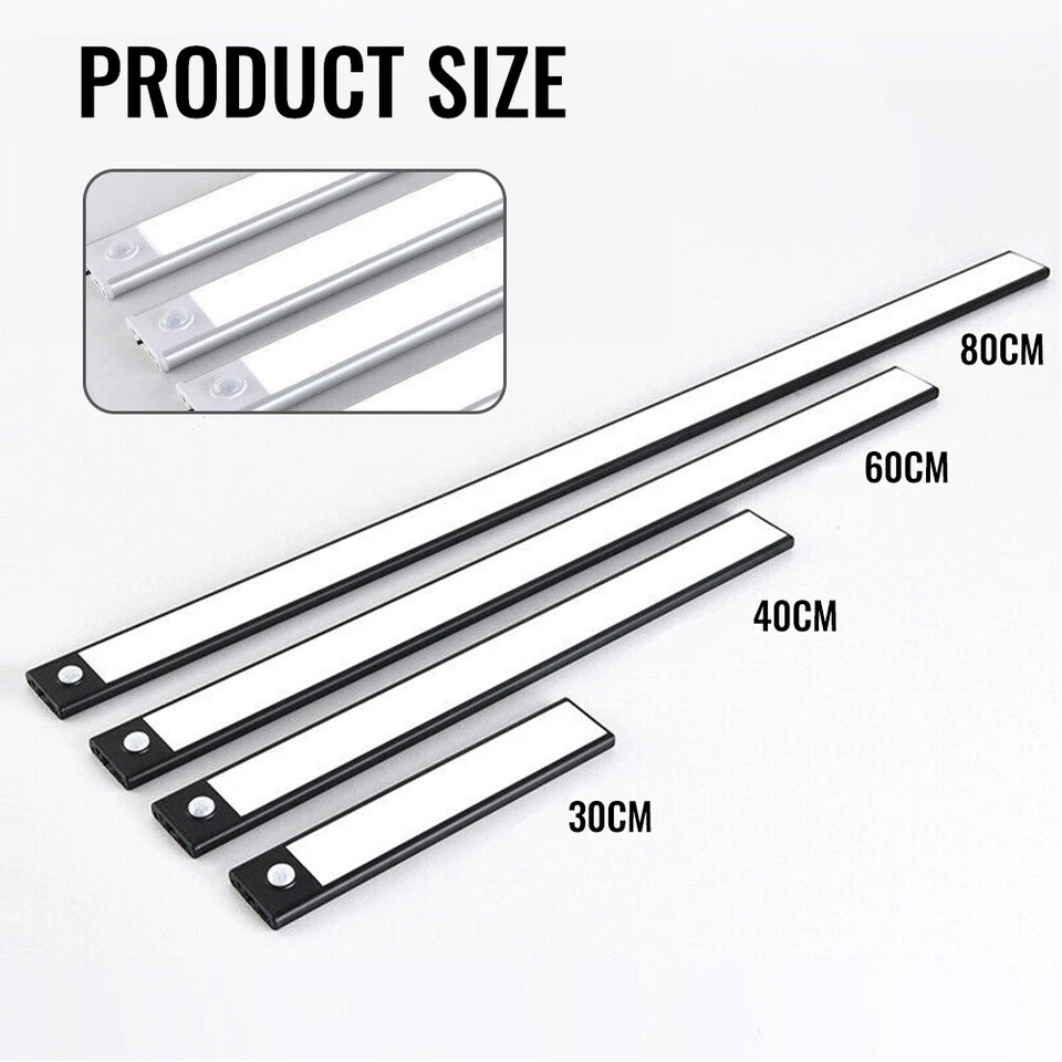 LED Motion Sensor Under Closet Light Rechargeable Magnetic Cabinet Dimmable Lamp - image 4 of 4