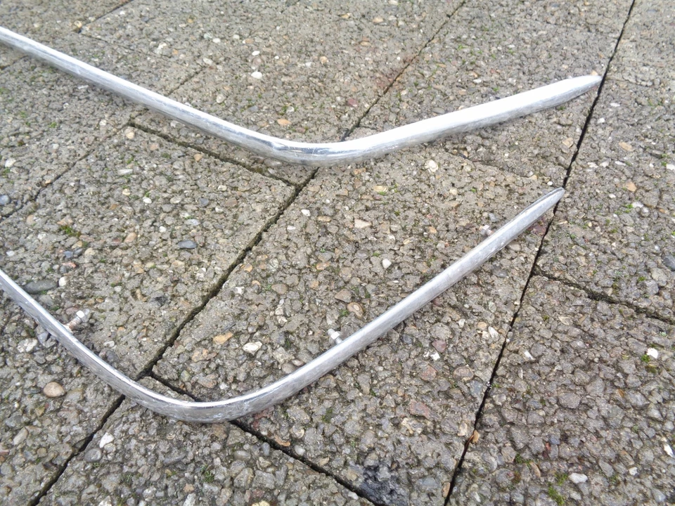 Opel Rekord P2 2trg. Coupe Zierleiste Chrom Seitenwand hinten rechts links Set - Bild 3 von 4