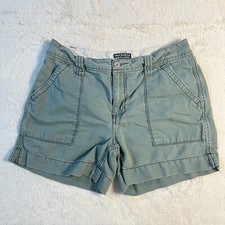 Vintage Polo Jeans Co Ralph Lauren Women  s Size 6 Sage Green Cotton Shorts Y2K