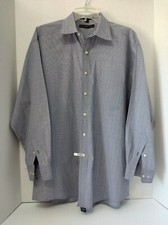 TOMMY HILFIGER LONG SLEEVE DRESS SHIRT 16 1/2 33-32 BLUE PLAID