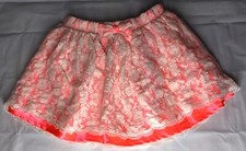 H M girls white lace orange skirt size 6-7Y