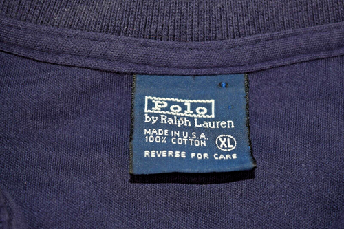 Vintage Polo Ralph Lauren Shirt Size S 80s Navy Blue Red Polo Player Made USA - Picture 4 of 8