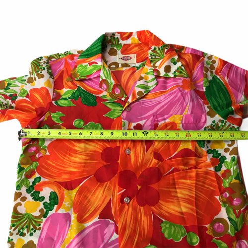 Pomare Hawaii Hawaiian Shirt Short Sleeve Bright Tropical Floral Print Men's Lg - Picture 3 of 8