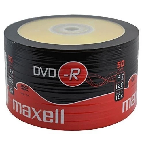 Maxell DVD-R Recordable Blank DVD-R Discs Pack 50 Shrink-Wrap 4.7GB 120mins 16x - Image 3 of 3