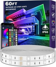 LETIANPAI 18m Outdoor LED Strip Lights Waterproof,Music Sync RGB IP65 Outside