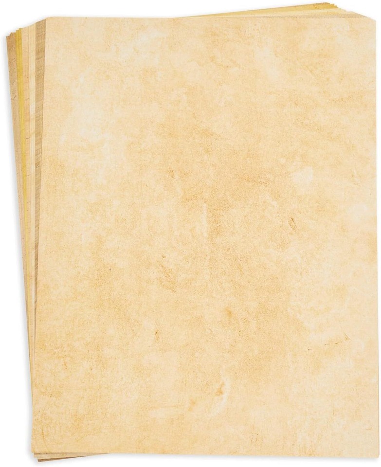 48 Sheets Vintage Style Aged Paper for Writing Letters, Scrapbooking