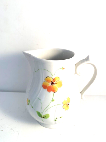 Creamer Nikko Villeroy & Boch Exceram Shape "Audun" Orange Yellow Flowers - Picture 6 of 6