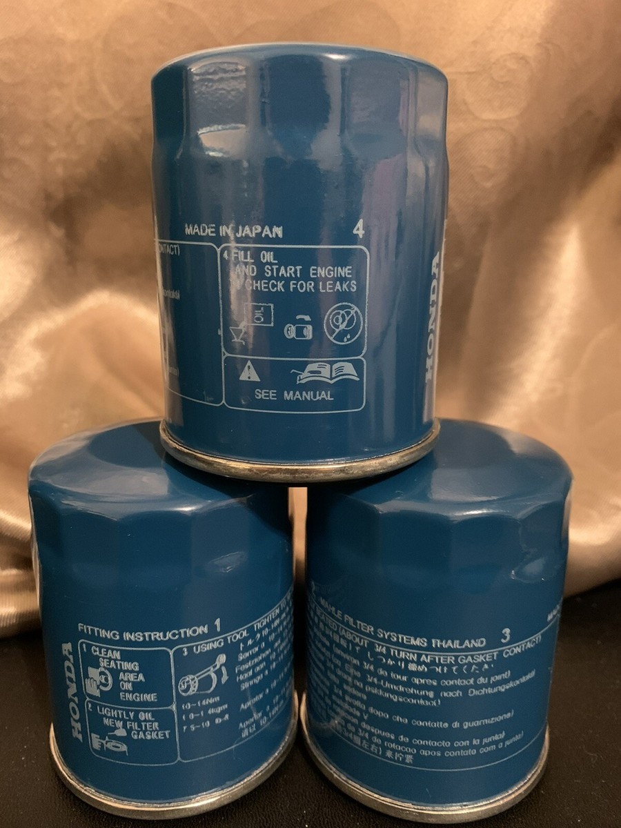 3 Honda Genuine Oil Filters With Drain Plug Washers - 15400-PLM-A02, New Sealed, Made In USA