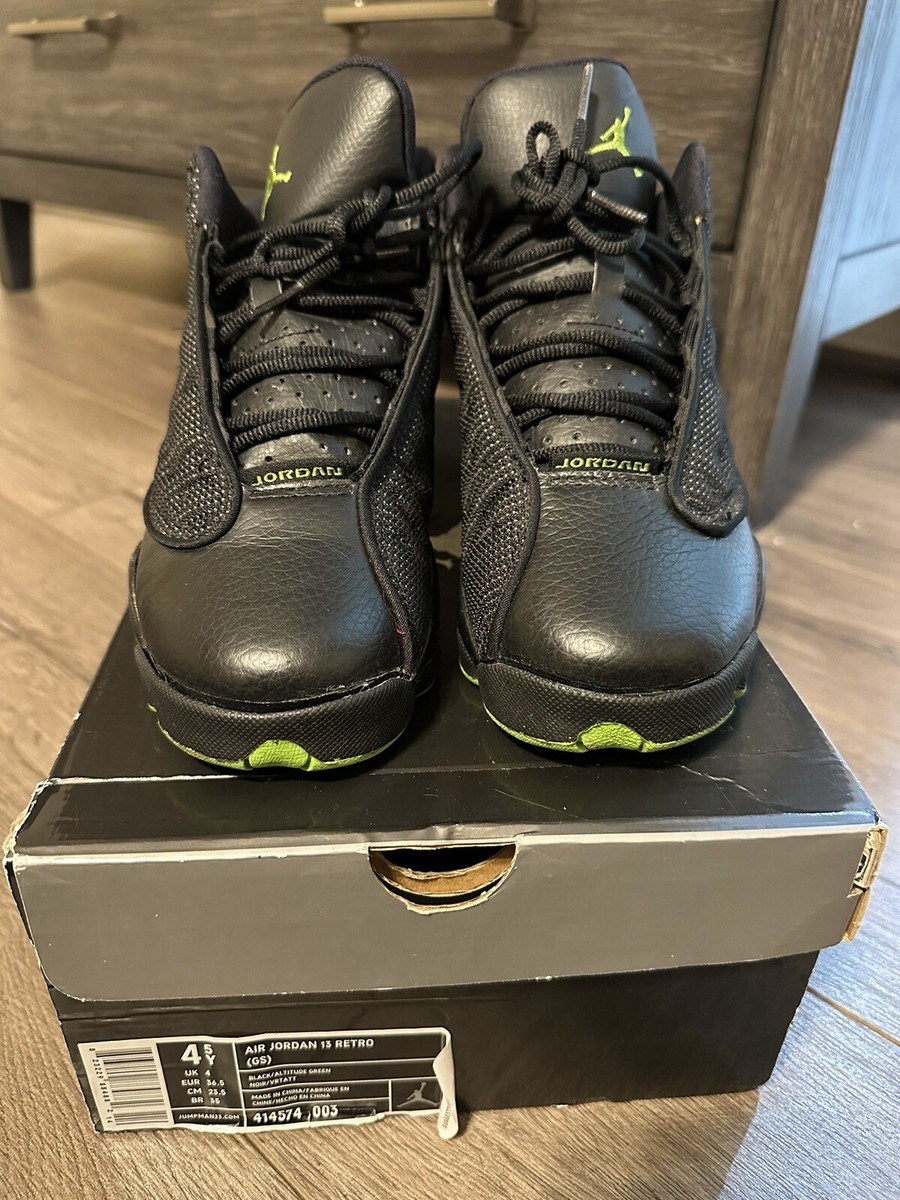 all black 13s green bottom