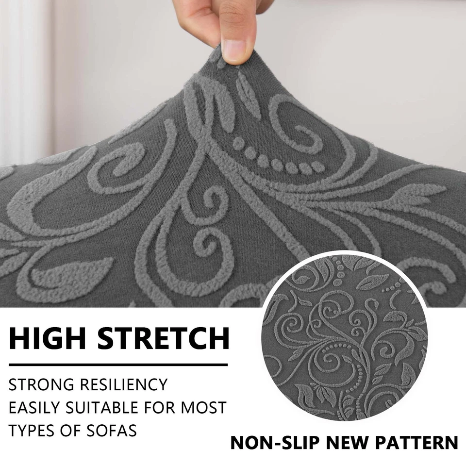 Funda de sofá reclinable de 5 asientos jacquard elástica seccional de 7 piezas Foto 2 de 4