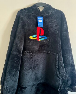 Men's L/XL PlayStation Logo Gamer Gift Snuddie Hoodie Hoody