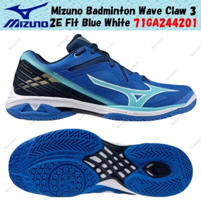 Mizuno Badminton Wave Claw 3 2E Fit Blue White 71GA244201 Men's Size